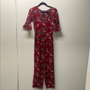 Floral Red Jumpsuit Custom made